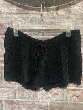 Crochet Swim Cover Up Shorts Size Large Women's Drawstring waist Size Large